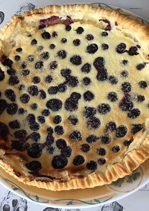 Une photo de Tarte aux myrtilles,lemon curd et fromage blanc