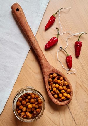 Una foto de Snack saludable de garbanzos especiados al horno