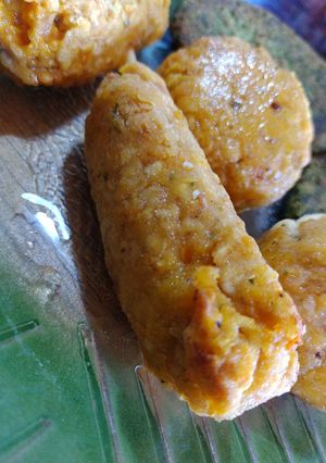 Una foto de Barritas de soja texturizada, zanahoria, y zapallo calabaza