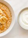 Avena Cocida con Proteína, Banana y Mantequilla de Maní