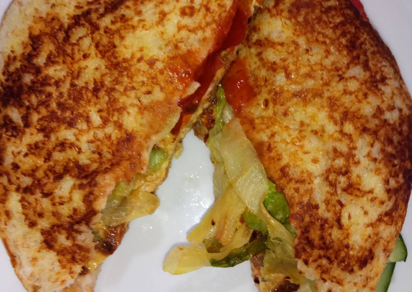 Chicken omelete sandwich