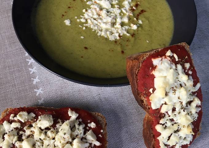 Soupe de courgettes et fêta