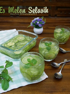 Foto resep Es Melon Selasih