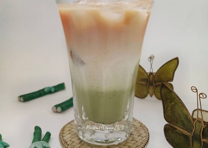 Langkah Mudah untuk Membuat 322. Ice Coffee Matcha Milk Anti Gagal