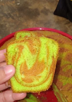 Foto resep Bolu marmer pandan