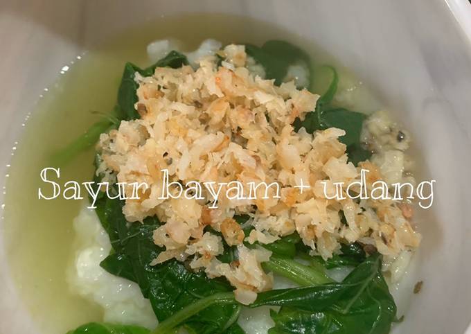 Sayur bayam + udang (MPASI 8Mo+)