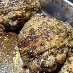 A picture of Baked Zaatar lemon chicken.