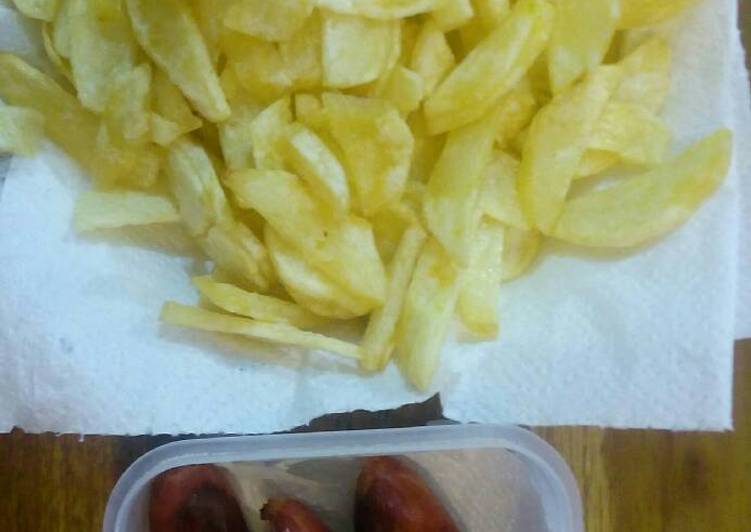 How to Prepare Super Quick Homemade Fries with smokies