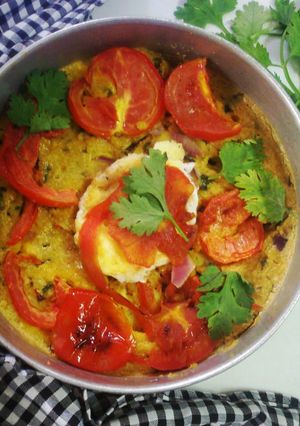 A picture of Oats and egg mix casserole.