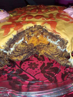 A picture of Chocolate n orange cake.