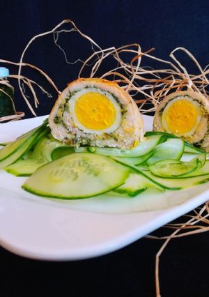 Tojással töltött csirkemell recept fotója