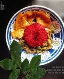 Trứng trộn khoai Tây chiên Thịt bò bằm xào măng tây