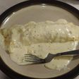 Jalapeno & Sausage stuffed Enchiladas in Alfredo Sauce
