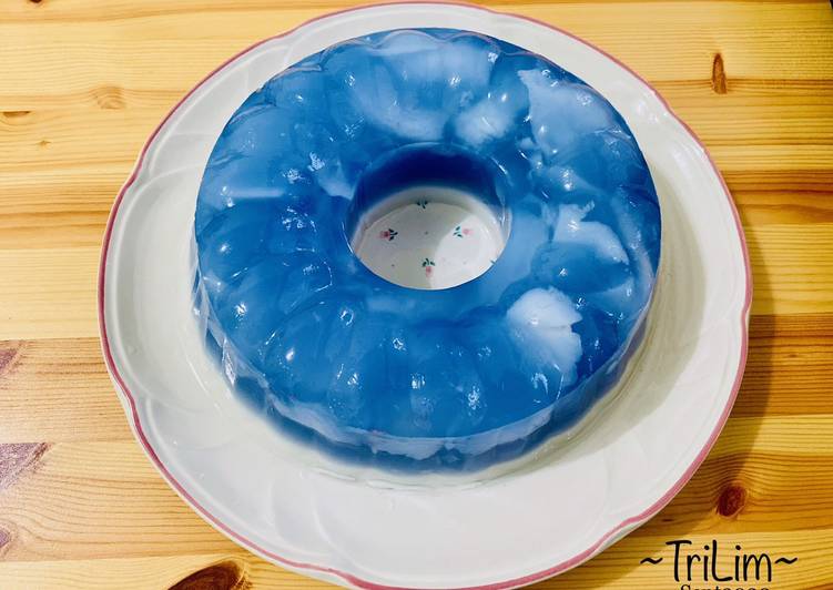 Resep Puding langit bamega 😄/a.k.a Puding kelapa bunga telang | Cara Buat Puding langit bamega 😄/a.k.a Puding kelapa bunga telang Yang Mudah Dan Praktis