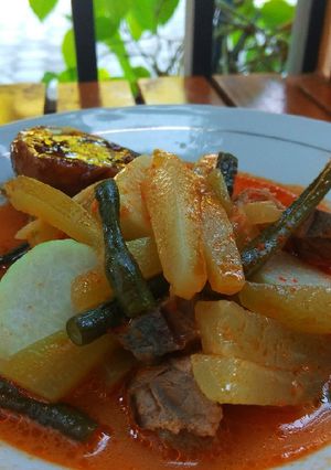 Foto resep Lontong sayur labu siam daging sapi