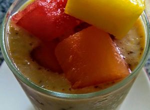 Una foto de Smoothie de avena y frutas de estación!