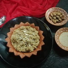A picture of Almond and Poppy seed halwa.