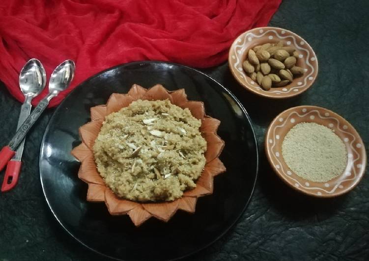 Almond and Poppy seed halwa