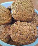 Galletas de avena con banana y frambuezas
