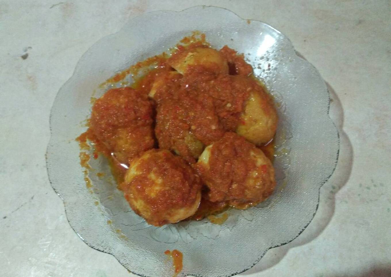 Telur balado simple