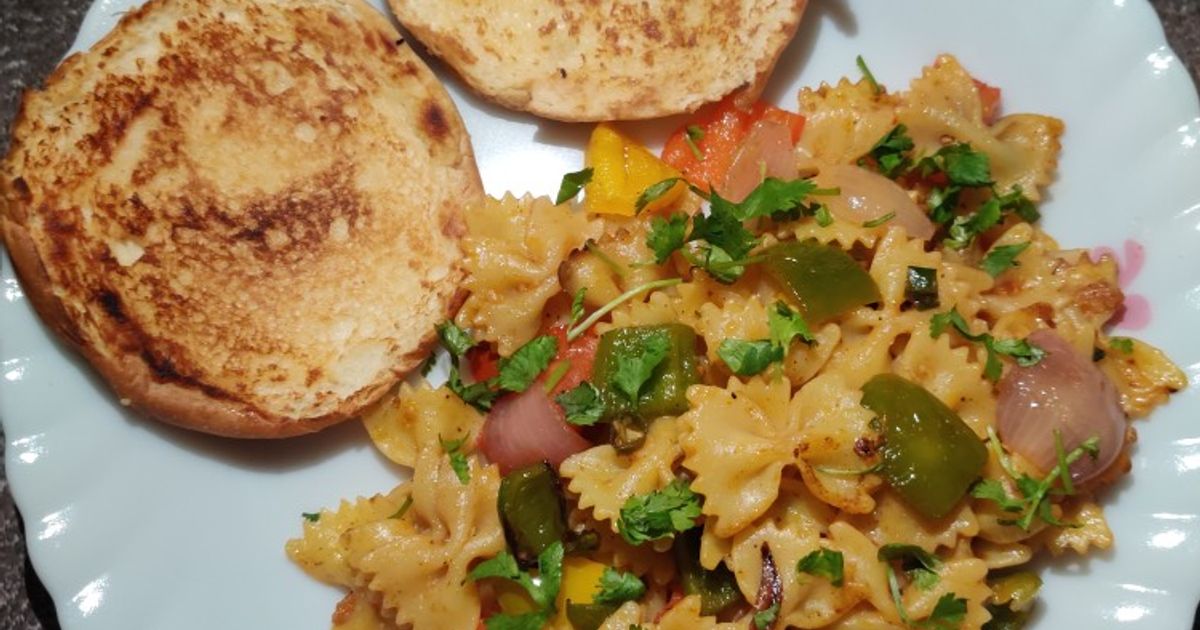 Farfalle Pasta With Veggies Recipe by rama - Cookpad