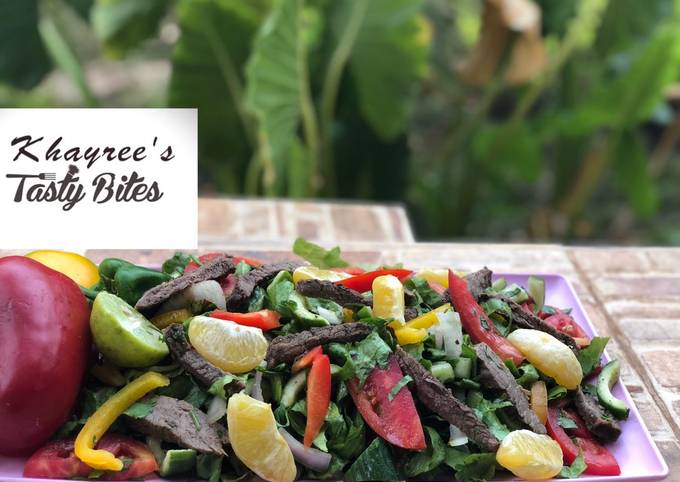 Thai beef and herbs salad