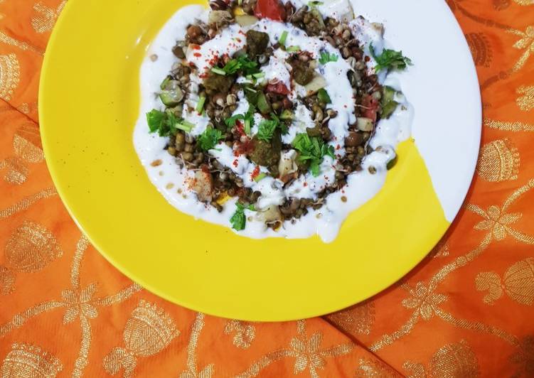 Recipe of Super Quick Homemade Curd sprouts chaat