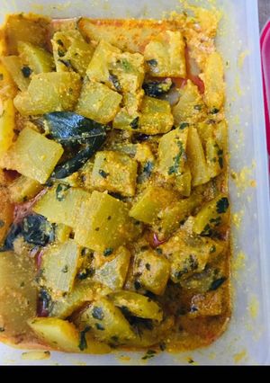 A picture of Lauki till curry (kaddu & till).