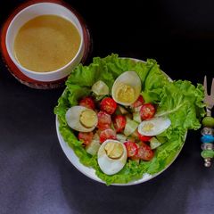 Salad with Ranch dressing A picture of Salad with Ranch dressing.