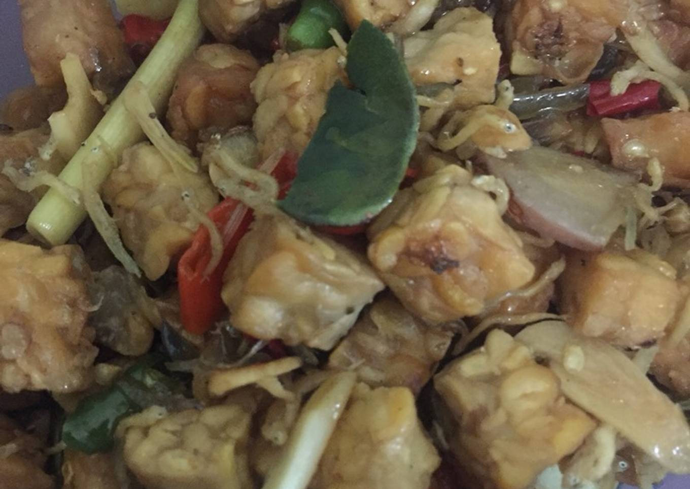 Oseng teri tempe
