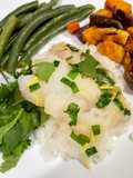Baked Cod with Ginger and Cilantro