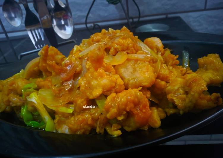 Resep Udang crispy asam manis Anti Gagal