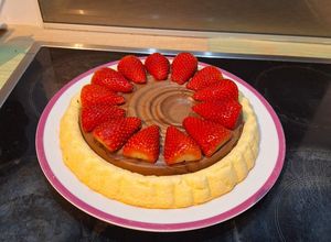 Une photo de Gateau chocolat fraise