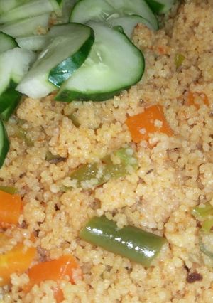 A picture of Jollof cous cous.