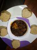 Tuwon Alkama with ugu soup