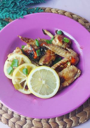 Foto resep Garlic Lemon Chicken Wings Oyster Sauce (saus tiram)