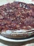 Tarta de manzana con frambuesas