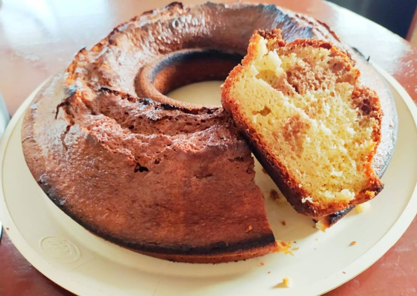 Bizcocho casero veteado de vainilla y chocolate (Nesquik) con medidas a taza !