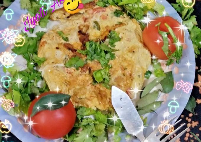 Veggie with Eggs omelette 😋😋😋 (onion,tomato omelette)