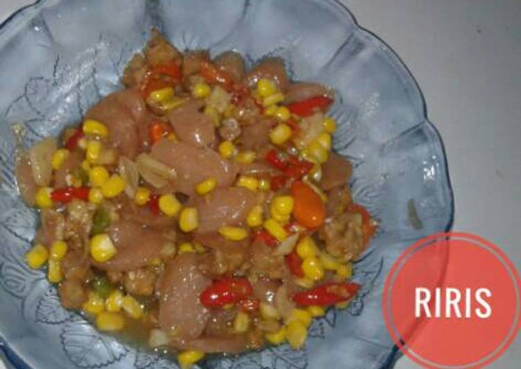 Resep Sosis Jagung Tempe saus tiram yang Enak Banget