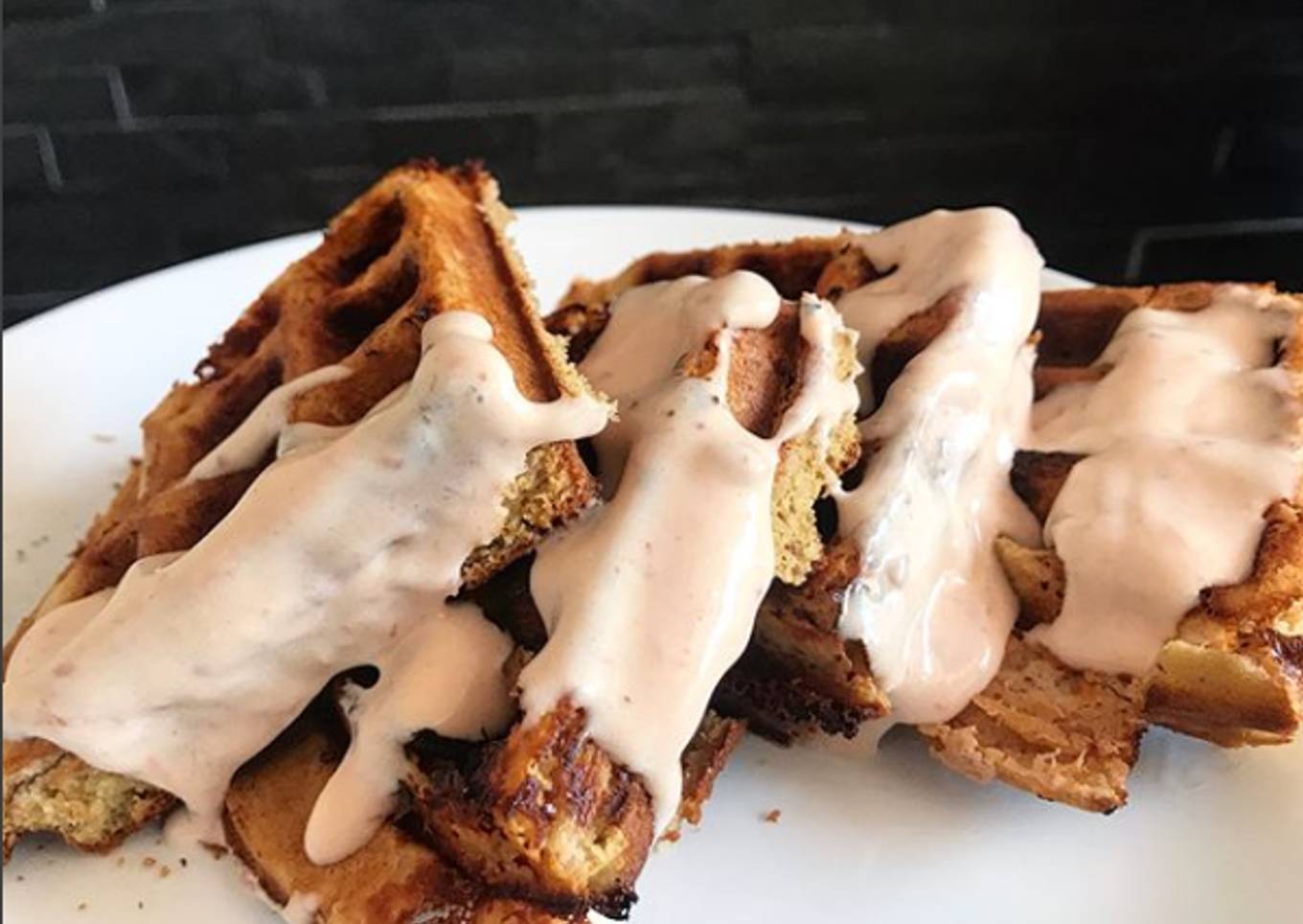 Strawberry cheesecake waffles