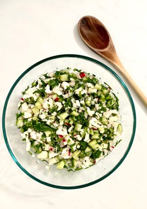 Una foto de Ceviche de Coliflor al Vapor