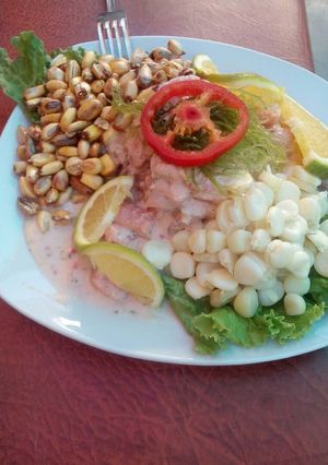 Una foto de Ceviche de trucha