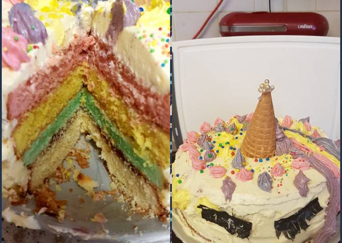 Recipe of Homemade My Granddaughter and me made a Unicorn Cake 😉