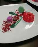 Mousse de piloncillo con glaseado espejo