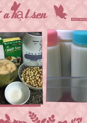 Hình của món Sữa Hạt SenThạch dừa.