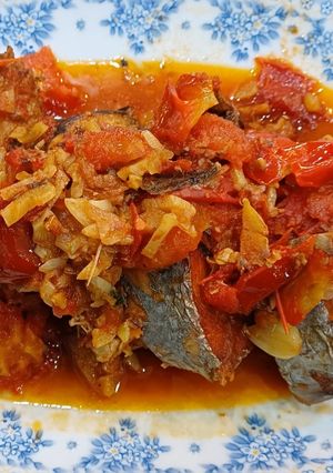 Hình của món Cá thu ngừ sốt cà.