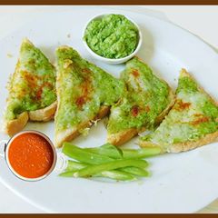 A picture of Finger licking chilli cheese toast.