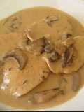 Filetes de pechuga de pollo a la crema de champiñones