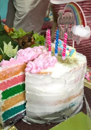 Foto resep Rainbow Cake | Birthday Cake | kue ulang tahun 8 telor